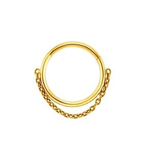 1 pc Titanium Clicker Hoop with chain gold